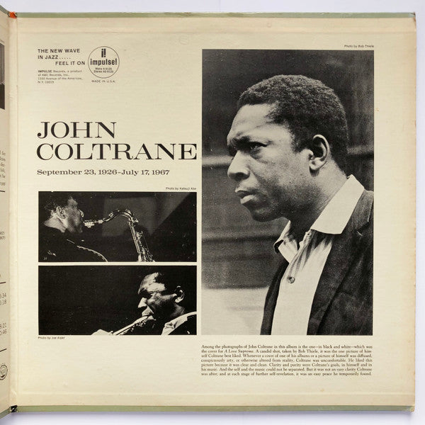 John Coltrane - Expression (1967) - VG+ LP Record 1968 Impulse! USA Vinyl - Free Jazz / Modal / Bop - Shuga Records