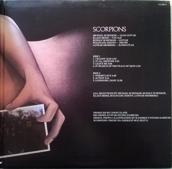 Scorpions - Lonesome Crow - Mint- (VG+ cover) LP Record 1973 Billingsgate USA Original RARE Vinyl - Hard Rock / Krautrock