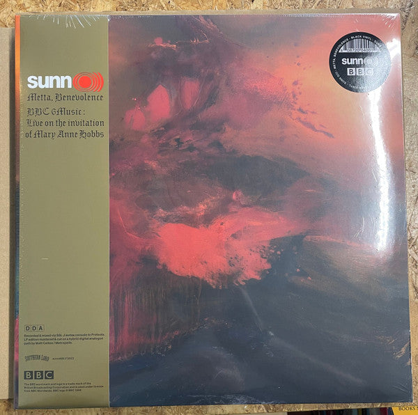 Sunn O))) - Metta, Benevolence BBC 6Music : Live On The Invitation Of Mary Anne Hobbs - Mint- 2 LP Record 2011 Southern Lord UK Black Vinyl & OBI - Doom Metal / Drone / Stoner