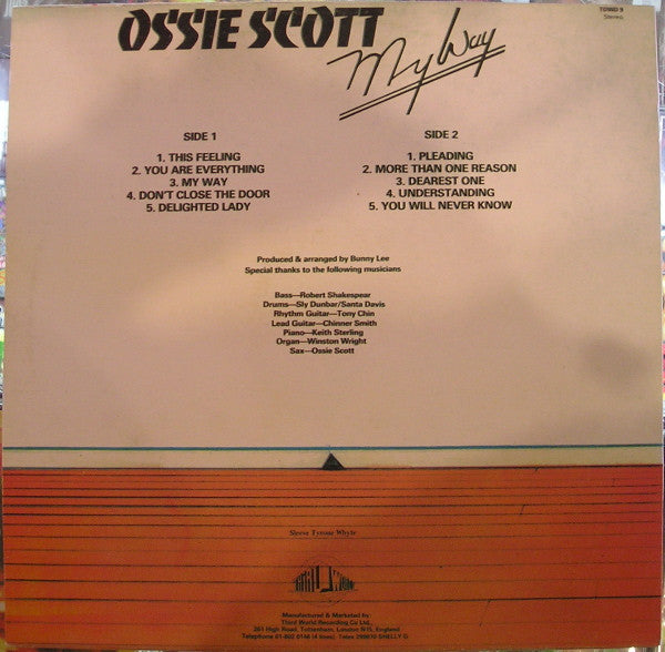 Ossie Scott - My Way - Mint- LP Record 1979 Third World Canada Vinyl - Roots Reggae - Shuga Records