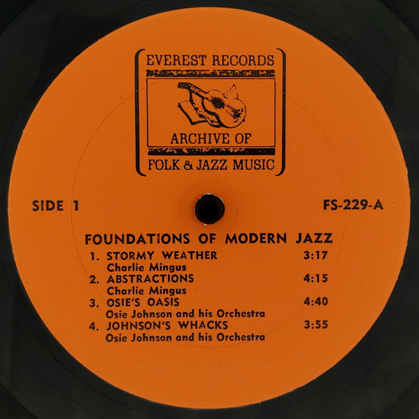 Charlie Mingus, Osie Johnson And His Orch., The Jones Boys, The Birdlanders - Foundations Of Modern Jazz - VG+ LP Record 1974 Everest USA Vinyl - Jazz / Bop / Cool Jazz - Shuga Records