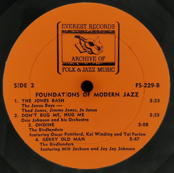 Charlie Mingus, Osie Johnson And His Orch., The Jones Boys, The Birdlanders - Foundations Of Modern Jazz - VG+ LP Record 1974 Everest USA Vinyl - Jazz / Bop / Cool Jazz - Shuga Records