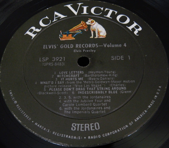 Elvis Presley - Elvis' Gold Records (1968) - Volume 4 - VG+ LP Record 1968 RCA USA Original Vinyl - Rock & Roll / Pop Rock - Shuga Records