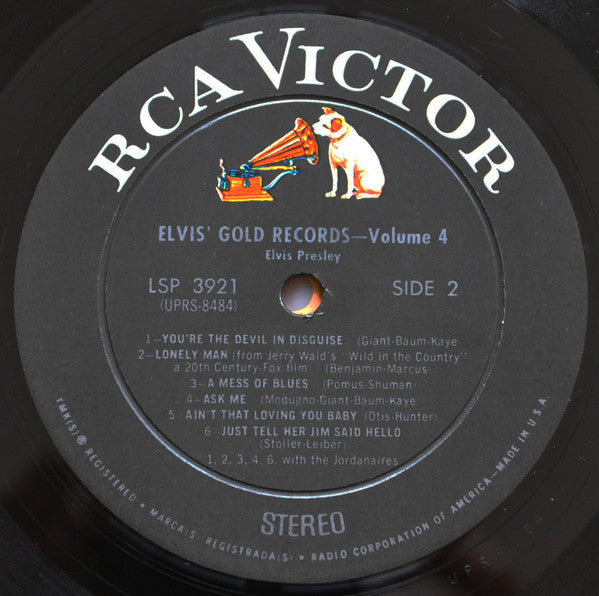 Elvis Presley - Elvis' Gold Records (1968) - Volume 4 - VG+ LP Record 1968 RCA USA Original Vinyl - Rock & Roll / Pop Rock - Shuga Records