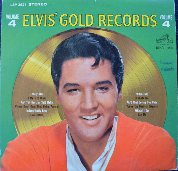 Elvis Presley - Elvis' Gold Records (1968) - Volume 4 - VG+ LP Record 1968 RCA USA Original Vinyl - Rock & Roll / Pop Rock - Shuga Records