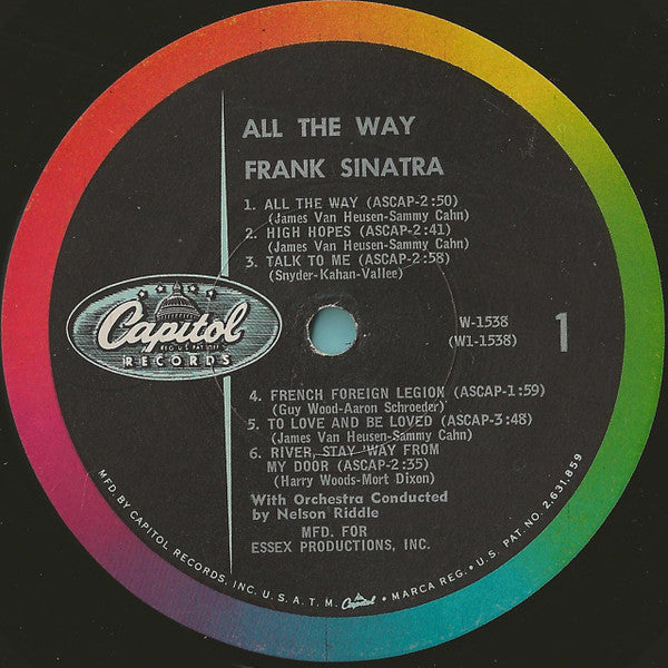 Frank Sinatra – All The Way - VG 1961 USA Mono (Jazz) - Shuga Records