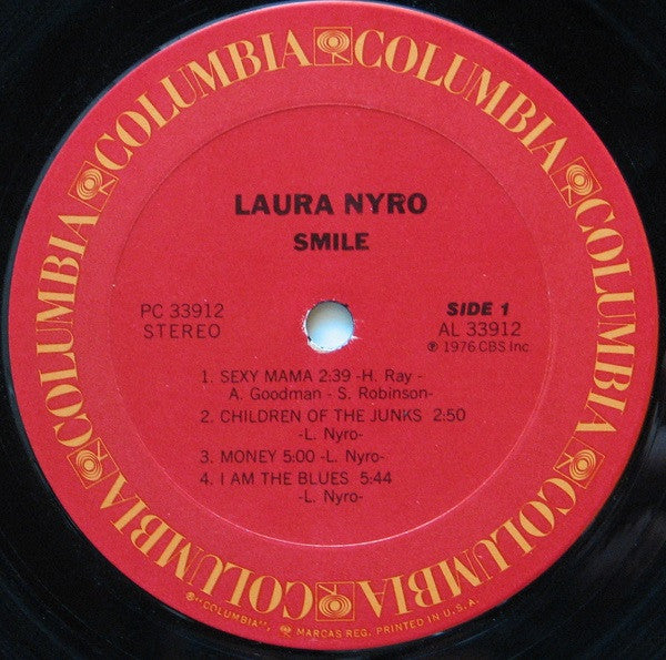 Laura Nyro – Smile - VG+ LP Record 1976 Columbia Vinyl - Pop / Jazz / Soul / Folk