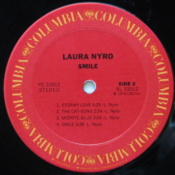 Laura Nyro – Smile - VG+ LP Record 1976 Columbia Vinyl - Pop / Jazz / Soul / Folk