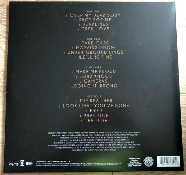 Drake - Take Care - Mint- 2 LP Record 2011 Young Money Cash Money Vinyl - Hip Hop / R&B / Pop Rap - Shuga Records