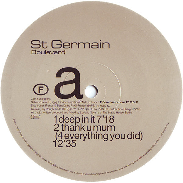 St Germain - Boulevard (The Complete Series) - VG+ 2 LP Record 1995 F Communications Europe Original Press Vinyl - Electronic / Downtempo / Deep House - Shuga Records