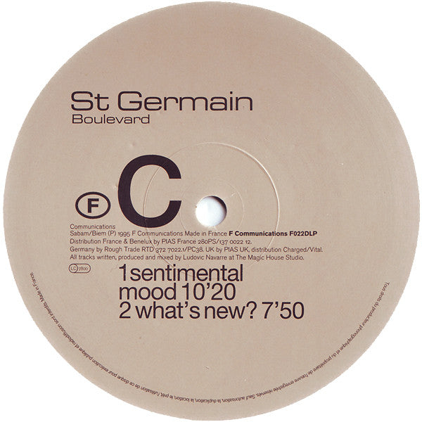 St Germain - Boulevard (The Complete Series) - VG+ 2 LP Record 1995 F Communications Europe Original Press Vinyl - Electronic / Downtempo / Deep House - Shuga Records