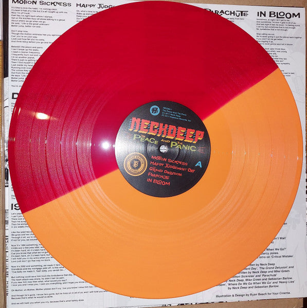 Neck Deep - The Peace And The Panic (2017) - Mint- LP Record 2022 Hopeless Newbury Comics Exclusive Orange & Red Split Vinyl & Download - Pop Punk - Shuga Records