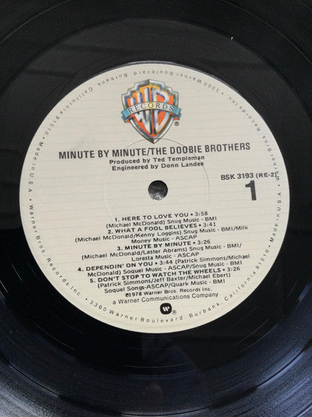 The Doobie Brothers - Minute By Minute - Mint- LP Record 1978 Warner USA Original Press Promo Gold Stamp Vinyl - Pop Rock / Classic Rock - Shuga Records