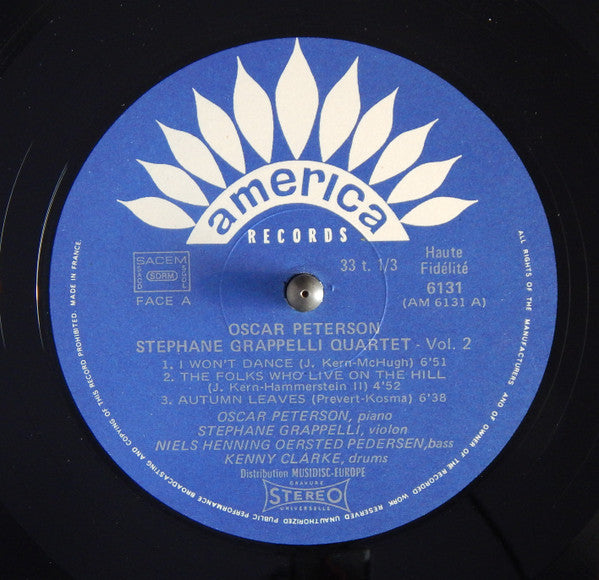Oscar Peterson / Stephane Grappelli Quartet - Volume 2 - VG+ LP Record 1973 America France Vinyl - Jazz - Shuga Records