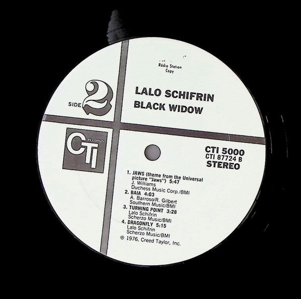 Lalo Schifrin - Black Widow - Mint- LP Record 1976 CTI USA White Label Promo Vinyl - Jazz / Jazz-Funk / Disco - Shuga Records