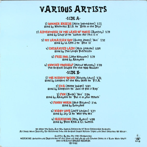 Various - Strictly Breaks Volume 2 - VG LP Record 1997 USA Vinyl - Disco / Funk / Soul / DJ Tool - Shuga Records