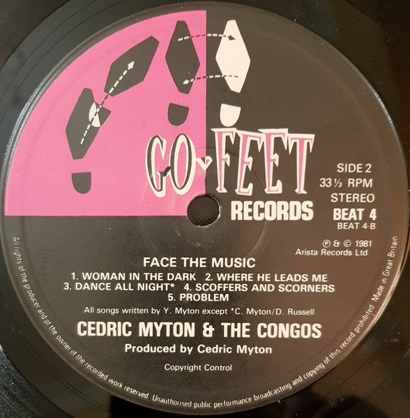 Cedric Myton & The Congos – Face The Music - VG+ LP Record 1981 Go-Feet UK Vinyl - Reggae / Roots Reggae - Shuga Records