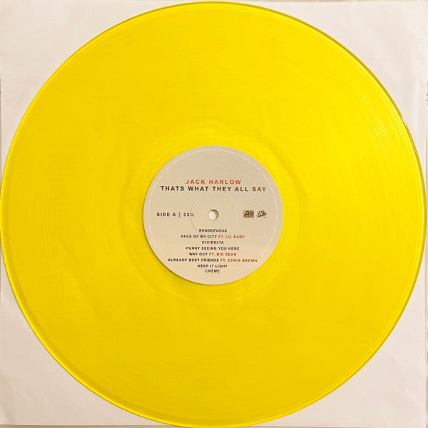 Jack Harlow - Thats What They All Say - Mint- LP Record 2022 Atlantic Urban Outfitters Yellow Lemonade Vinyl - Hip Hop / Pop Rap - Shuga Records