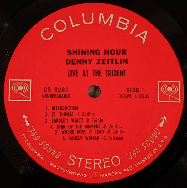Denny Zeitlin - Shining Hour - Live At The Trident - VG+ LP Record 1965 Columbia USA Vinyl - Jazz / Post Bop - Shuga Records