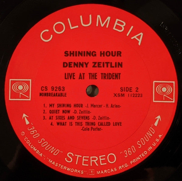 Denny Zeitlin - Shining Hour - Live At The Trident - VG+ LP Record 1965 Columbia USA Vinyl - Jazz / Post Bop - Shuga Records