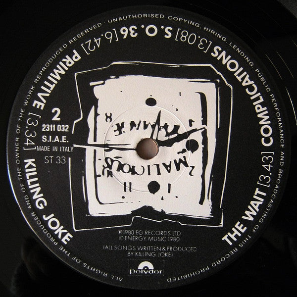 Killing Joke - Killing Joke - VG+ LP Record 1980 Polydor Malicious Damage Italy Vinyl - Rock / Post-Punk - Shuga Records