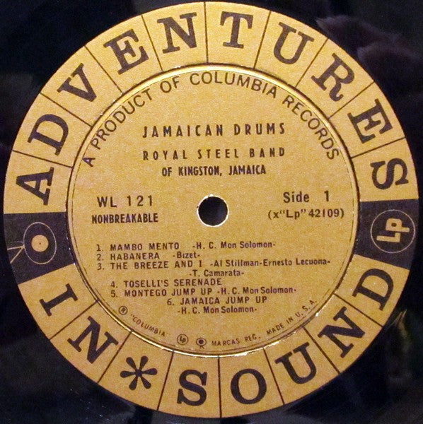 Royal Steel Band - Jamaican Drums - Mint- LP Record (VG cover) 1958 Columbia Adventures In Sound USA Vinyl - Calypso / Steel Band / Reggae - Shuga Records