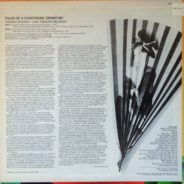 Toshiko Akiyoshi-Lew Tabackin Big Band - Tales Of A Courtesan (Oirantan) - VG+ LP Record 1976 RCA USA Vinyl - Jazz / Big Band - Shuga Records