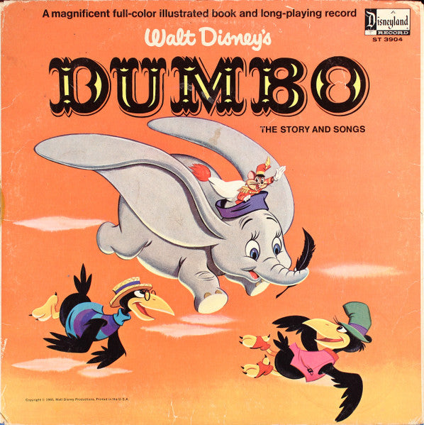 Timothy Mouse - Walt Disney - Dumbo (The Story And Songs 1957) - VG+ LP Record 1959 Disneyland USA Vinyl & Booklet - Soundtrack / Story - Shuga Records