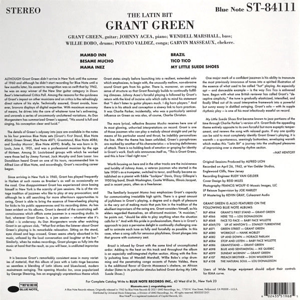 Grant Green - The Latin Bit (1962) - New LP Record 2022 Blue Note Tone Poet Series 180 gram Vinyl - Jazz / Hard Bop / Soul-Jazz - Shuga Records