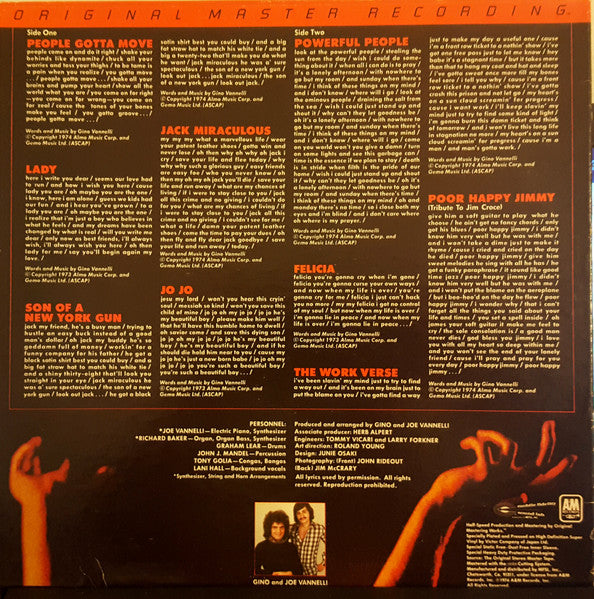 Gino Vannelli - Powerful People - VG+ LP Record 1980 MFSL Mobile Fidelity Sound Lab Original Master Recording Japan Vinyl & Insert - Pop Rock / Synth-pop / Funk - Shuga Records