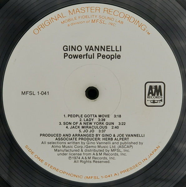 Gino Vannelli - Powerful People - VG+ LP Record 1980 MFSL Mobile Fidelity Sound Lab Original Master Recording Japan Vinyl & Insert - Pop Rock / Synth-pop / Funk - Shuga Records