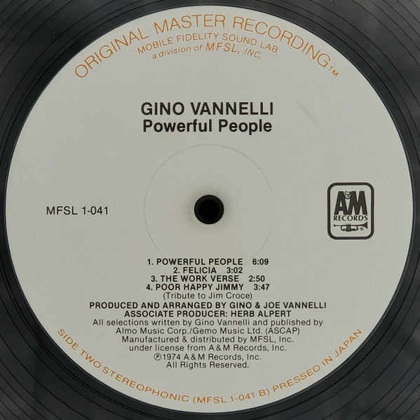 Gino Vannelli - Powerful People - VG+ LP Record 1980 MFSL Mobile Fidelity Sound Lab Original Master Recording Japan Vinyl & Insert - Pop Rock / Synth-pop / Funk - Shuga Records