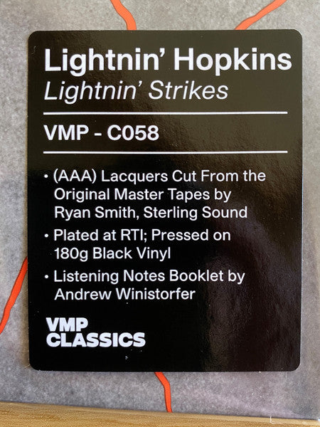 Lightnin' Hopkins - Lightnin' Strikes (1962) - New LP Record 2022 Vee Jay Vinyl Me Please Club USA Mono 180 gram Vinyl - Electric Blues - Shuga Records