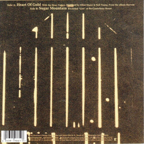 Neil Young - Heart Of Gold / Sugar Mountain (1971) - New 7" Single Record Store Day 2010 Reprise USA RSD Vinyl - Rock / Folk Rock
