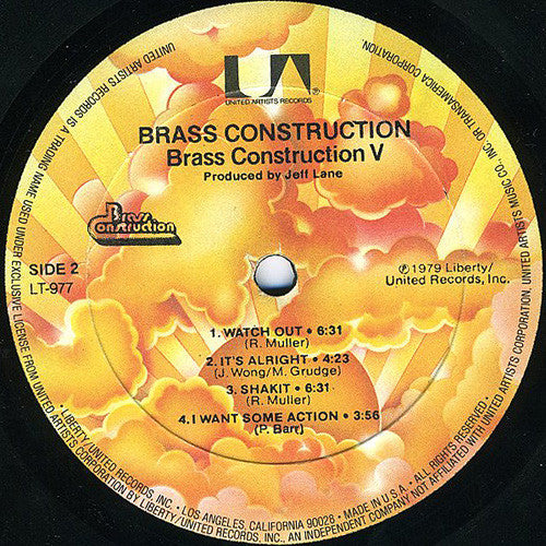 Brass Construction - Brass Construction 5 - VG+ LP Record 1979 United Artists USA Vinyl - Funk / Disco - Shuga Records