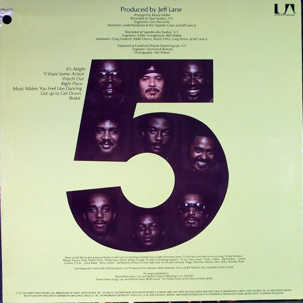 Brass Construction - Brass Construction 5 - VG+ LP Record 1979 United Artists USA Vinyl - Funk / Disco - Shuga Records