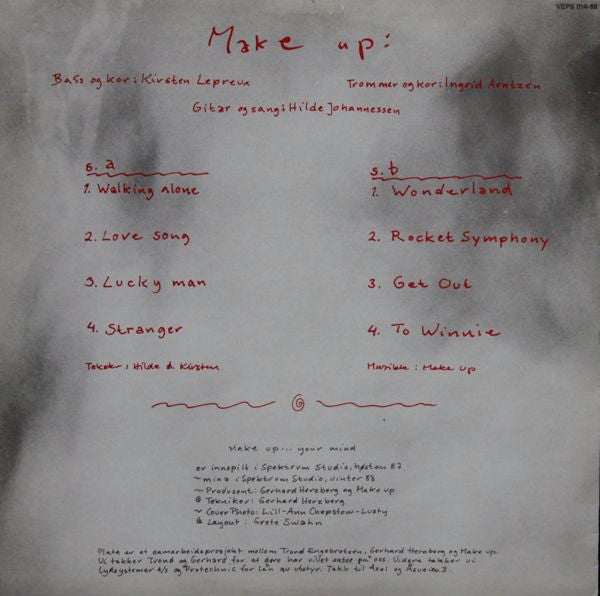 Make Up - Your Mind - Mint- LP (VG Cover) Record 1988 VEPS Norway Vinyl - Rock / New Wave / Pop Rock - Shuga Records