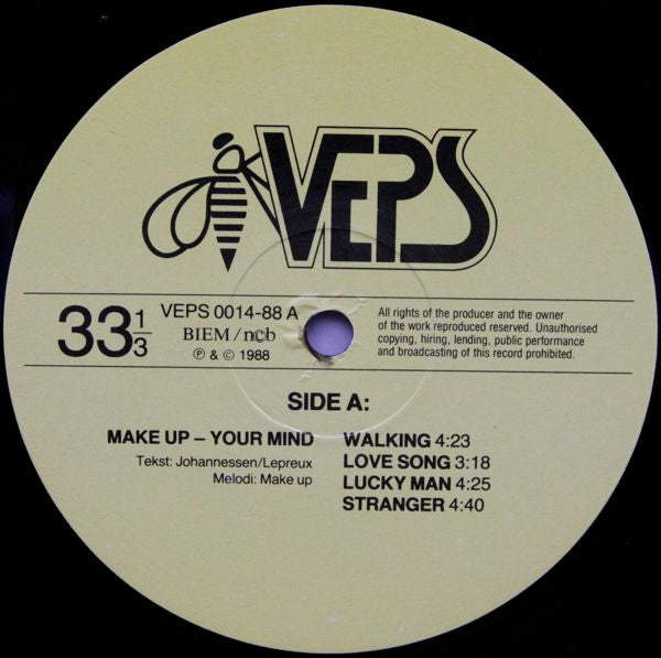 Make Up - Your Mind - Mint- LP (VG Cover) Record 1988 VEPS Norway Vinyl - Rock / New Wave / Pop Rock - Shuga Records