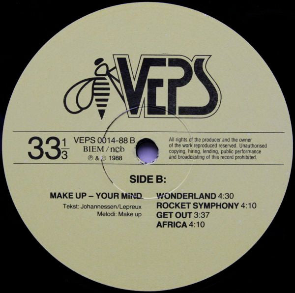 Make Up - Your Mind - Mint- LP (VG Cover) Record 1988 VEPS Norway Vinyl - Rock / New Wave / Pop Rock - Shuga Records
