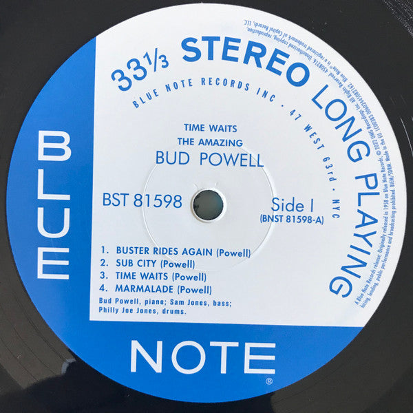 欧LP Bud Powell Time Waits (The Amazing Bud Powell) 4508216 Blue Note, UMe /00260 Bud Powell - Time Waits: The Amazing Bud Powell, Vol.4