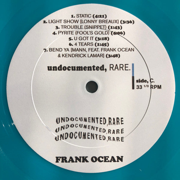 Frank Ocean - Undocumented, Rare - New 3 LP Record 2022 Europe Unofficial Blue Vinyl & Insert - Neo Soul / RnB / Hip Hop - Shuga Records
