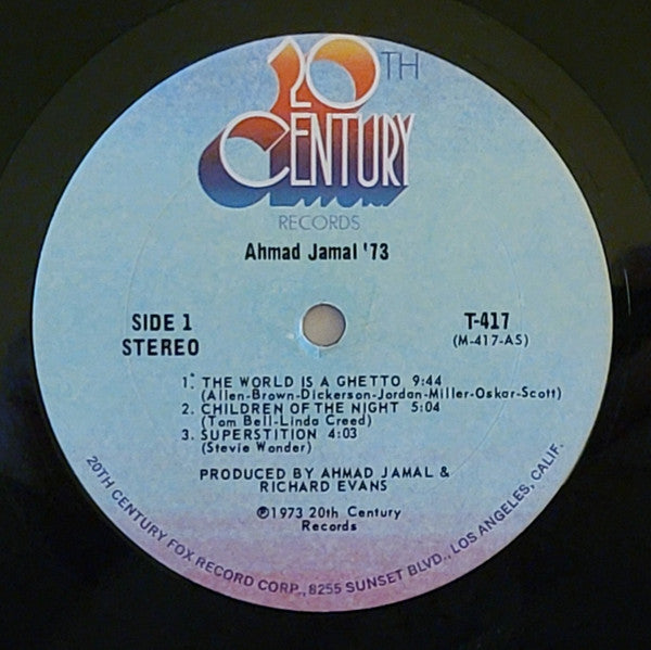 Ahmad Jamal - Ahmad Jamal '73 - VG+ LP Record 1973 20th Century USA Vinyl - Jazz / Jazz-Funk - Shuga Records