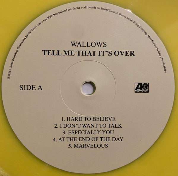 Wallows - Tell Me That It's Over - Mint- LP Record 2022 Atlantic Yellow Vinyl & Poster - Alternative Rock / Indie Pop / Indie Rock - Shuga Records