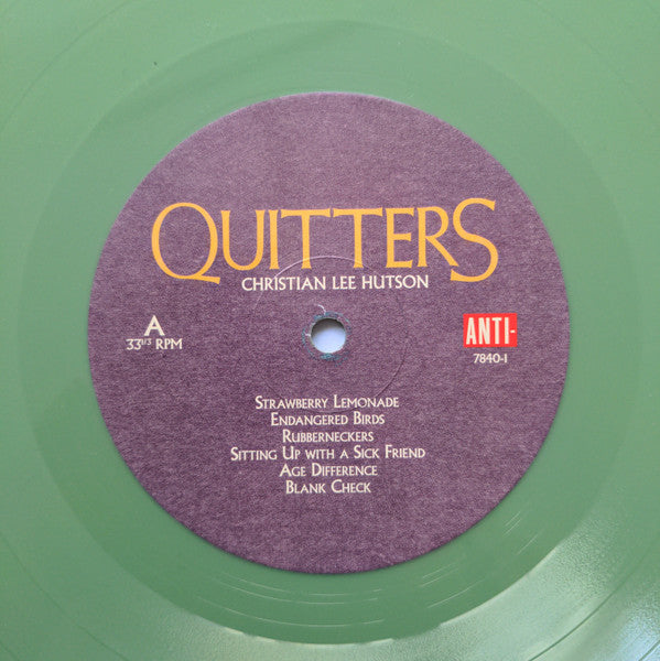 Signed Autographed - Christian Lee Hutson - Quitters - New LP Record 2017 Anti- Green Vinyl & Insert - Rock / Folk Rock - Shuga Records