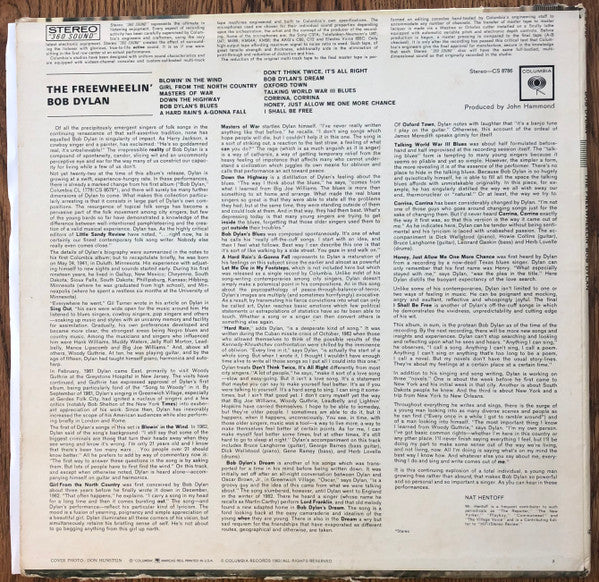 Bob Dylan - The Freewheelin' Bob Dylan - VG+ LP Record 1963 Columbia Stereo Original Vinyl - Rock / Folk Rock - Shuga Records