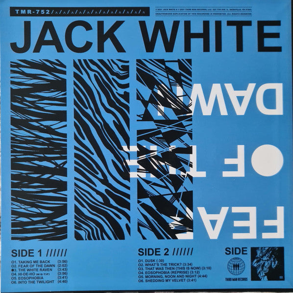 Jack White – Fear Of The Dawn - New LP Record 2022 Third Man Astronomical Blue Vinyl, 3x Inserts - Alternative Rock - Shuga Records