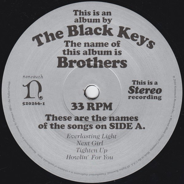 The Black Keys - Brothers - Mint- 2 LP Record 2010 Nonesuch USA Vinyl - Indie Rock / Blues Rock - Shuga Records