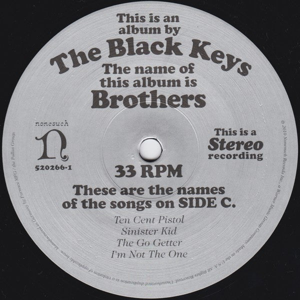 The Black Keys - Brothers - Mint- 2 LP Record 2010 Nonesuch USA Vinyl - Indie Rock / Blues Rock - Shuga Records
