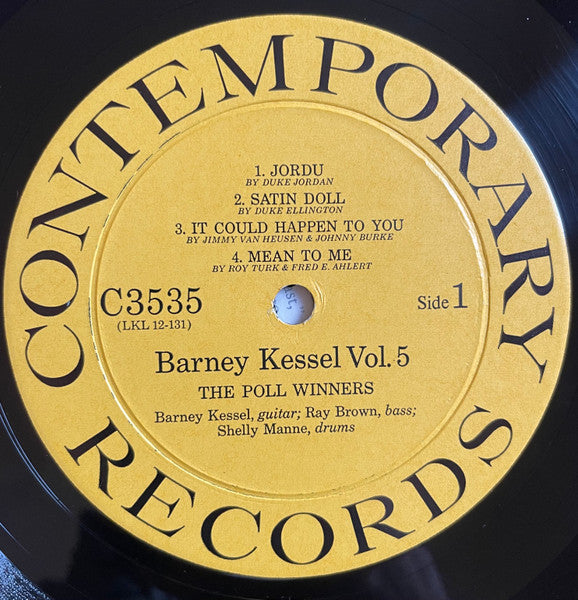 Barney Kessel / Shelly Manne / Ray Brown - The Poll Winners Vol. 5 - VG LP Record 1957 Contemporary USA Mono Original Vinyl - Jazz / Hard Bop - Shuga Records