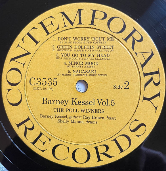 Barney Kessel / Shelly Manne / Ray Brown - The Poll Winners Vol. 5 - VG LP Record 1957 Contemporary USA Mono Original Vinyl - Jazz / Hard Bop - Shuga Records